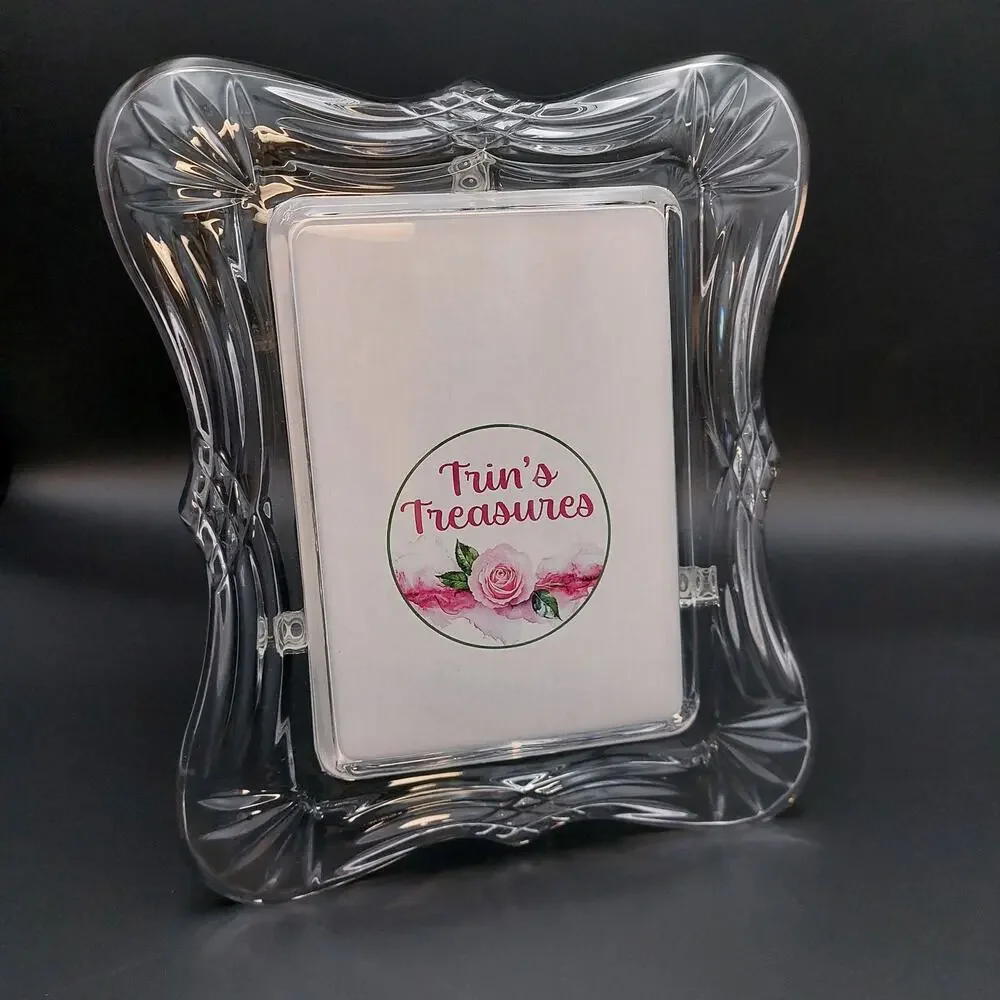 Mikasa Simone Glass Picture Frame 5x7 Wedding Anniversary Tabletop Crystal Decor